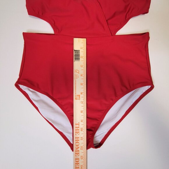 NEW Zeraca Surplice Neckline High Waisted Halter One Piece Bathing Suit - Medium - Picture 6 of 10